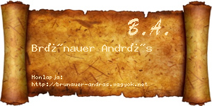 Brünauer András névjegykártya